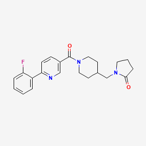 molecular formula C22H24FN3O2 B5301520 1-[(1-{[6-(2-fluorophenyl)pyridin-3-yl]carbonyl}piperidin-4-yl)methyl]pyrrolidin-2-one 