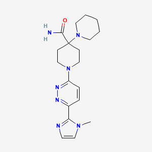 molecular formula C19H27N7O B5301536 1'-[6-(1-methyl-1H-imidazol-2-yl)pyridazin-3-yl]-1,4'-bipiperidine-4'-carboxamide 