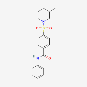 molecular formula C19H22N2O3S B5301555 4-[(3-methylpiperidin-1-yl)sulfonyl]-N-phenylbenzamide 