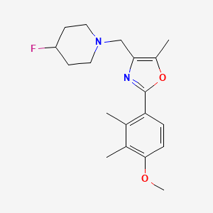 molecular formula C19H25FN2O2 B5301582 4-fluoro-1-{[2-(4-methoxy-2,3-dimethylphenyl)-5-methyl-1,3-oxazol-4-yl]methyl}piperidine 