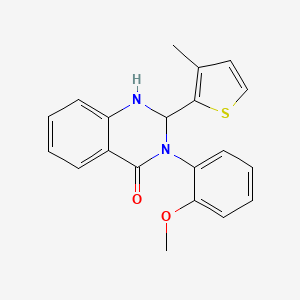 molecular formula C20H18N2O2S B5301586 3-(2-methoxyphenyl)-2-(3-methyl-2-thienyl)-2,3-dihydro-4(1H)-quinazolinone 