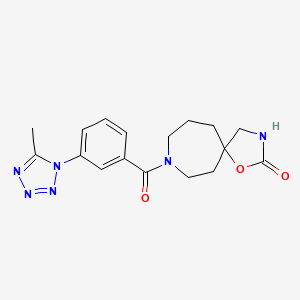 molecular formula C17H20N6O3 B5301599 8-[3-(5-methyl-1H-tetrazol-1-yl)benzoyl]-1-oxa-3,8-diazaspiro[4.6]undecan-2-one 