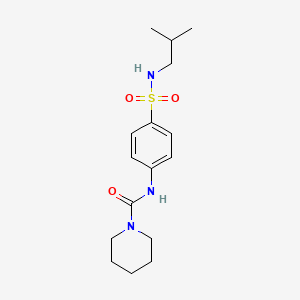 molecular formula C16H25N3O3S B5301609 N-{4-[(isobutylamino)sulfonyl]phenyl}-1-piperidinecarboxamide 