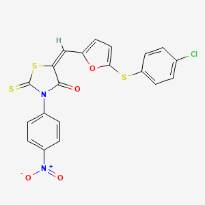 molecular formula C20H11ClN2O4S3 B5301615 5-({5-[(4-chlorophenyl)thio]-2-furyl}methylene)-3-(4-nitrophenyl)-2-thioxo-1,3-thiazolidin-4-one 