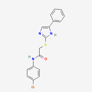 molecular formula C17H14BrN3OS B5301621 N-(4-bromophenyl)-2-[(4-phenyl-1H-imidazol-2-yl)thio]acetamide 