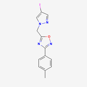 molecular formula C13H11IN4O B5301630 5-[(4-iodo-1H-pyrazol-1-yl)methyl]-3-(4-methylphenyl)-1,2,4-oxadiazole CAS No. 957513-92-7