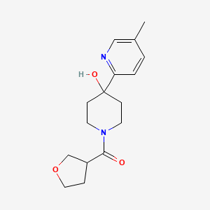 molecular formula C16H22N2O3 B5301649 4-(5-methylpyridin-2-yl)-1-(tetrahydrofuran-3-ylcarbonyl)piperidin-4-ol 