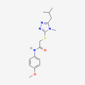 molecular formula C16H22N4O2S B5301657 2-[(5-isobutyl-4-methyl-4H-1,2,4-triazol-3-yl)thio]-N-(4-methoxyphenyl)acetamide 
