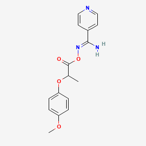 molecular formula C16H17N3O4 B5301660 N'-{[2-(4-methoxyphenoxy)propanoyl]oxy}-4-pyridinecarboximidamide 