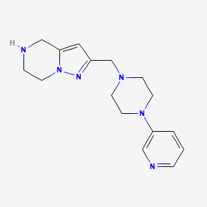 molecular formula C16H22N6 B5301664 2-{[4-(3-pyridinyl)-1-piperazinyl]methyl}-4,5,6,7-tetrahydropyrazolo[1,5-a]pyrazine dihydrochloride 