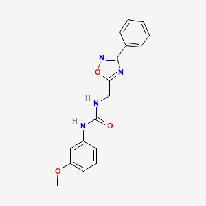 molecular formula C17H16N4O3 B5301671 N-(3-methoxyphenyl)-N'-[(3-phenyl-1,2,4-oxadiazol-5-yl)methyl]urea 