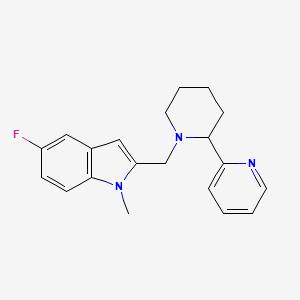 molecular formula C20H22FN3 B5301695 5-fluoro-1-methyl-2-{[2-(2-pyridinyl)-1-piperidinyl]methyl}-1H-indole 