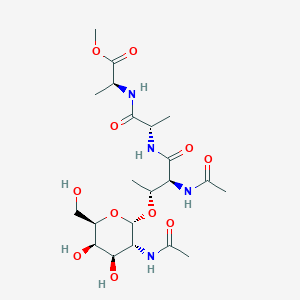 molecular formula C21H36N4O11 B053017 3-O-(2-Acetamido-2-deoxygalactopyranosyl)-acetyl-threonyl-alanyl-alanine methyl ester CAS No. 125316-77-0