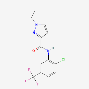 molecular formula C13H11ClF3N3O B5301712 N-[2-chloro-5-(trifluoromethyl)phenyl]-1-ethyl-1H-pyrazole-3-carboxamide 