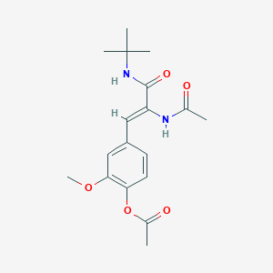 molecular formula C18H24N2O5 B5301750 4-[2-(acetylamino)-3-(tert-butylamino)-3-oxo-1-propen-1-yl]-2-methoxyphenyl acetate 