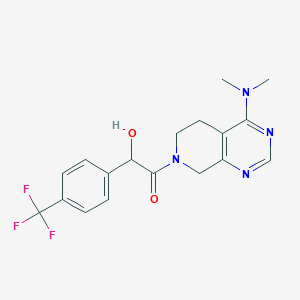 molecular formula C18H19F3N4O2 B5301762 2-[4-(dimethylamino)-5,8-dihydropyrido[3,4-d]pyrimidin-7(6H)-yl]-2-oxo-1-[4-(trifluoromethyl)phenyl]ethanol 