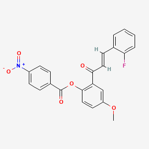 molecular formula C23H16FNO6 B5301771 2-[3-(2-fluorophenyl)acryloyl]-4-methoxyphenyl 4-nitrobenzoate 