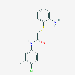 molecular formula C15H15ClN2OS B5301867 2-[(2-aminophenyl)thio]-N-(4-chloro-3-methylphenyl)acetamide 