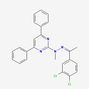 molecular formula C25H20Cl2N4 B5301882 1-(3,4-dichlorophenyl)ethanone (4,6-diphenyl-2-pyrimidinyl)(methyl)hydrazone 