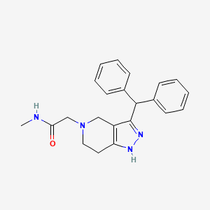 molecular formula C22H24N4O B5301907 2-[3-(diphenylmethyl)-1,4,6,7-tetrahydro-5H-pyrazolo[4,3-c]pyridin-5-yl]-N-methylacetamide 