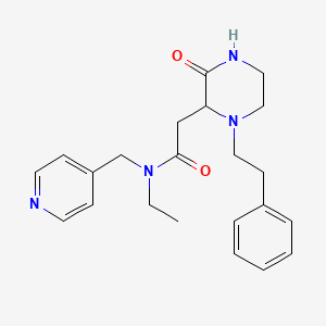 molecular formula C22H28N4O2 B5301919 N-ethyl-2-[3-oxo-1-(2-phenylethyl)-2-piperazinyl]-N-(4-pyridinylmethyl)acetamide 