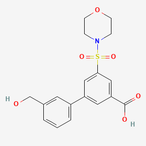 molecular formula C18H19NO6S B5301925 3'-(hydroxymethyl)-5-(morpholin-4-ylsulfonyl)biphenyl-3-carboxylic acid 