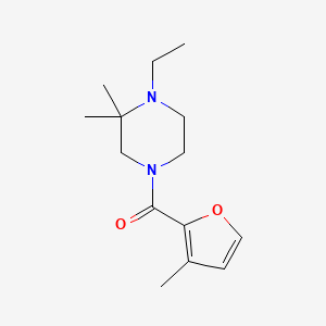 molecular formula C14H22N2O2 B5301927 1-ethyl-2,2-dimethyl-4-(3-methyl-2-furoyl)piperazine 