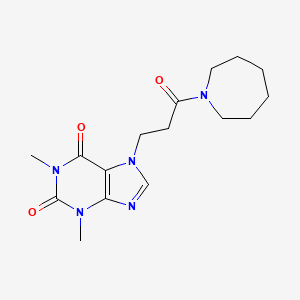molecular formula C16H23N5O3 B5301933 7-[3-(1-azepanyl)-3-oxopropyl]-1,3-dimethyl-3,7-dihydro-1H-purine-2,6-dione 