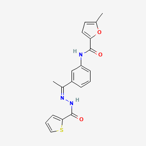 molecular formula C19H17N3O3S B5301935 5-methyl-N-{3-[N-(2-thienylcarbonyl)ethanehydrazonoyl]phenyl}-2-furamide 