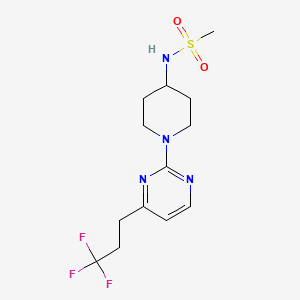 molecular formula C13H19F3N4O2S B5301949 N-{1-[4-(3,3,3-trifluoropropyl)pyrimidin-2-yl]piperidin-4-yl}methanesulfonamide 