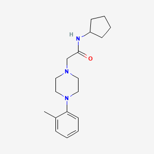 molecular formula C18H27N3O B5301951 N-cyclopentyl-2-[4-(2-methylphenyl)-1-piperazinyl]acetamide 
