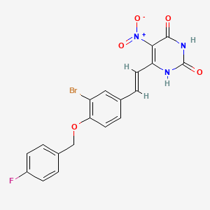 molecular formula C19H13BrFN3O5 B5301952 6-(2-{3-bromo-4-[(4-fluorobenzyl)oxy]phenyl}vinyl)-5-nitro-2,4(1H,3H)-pyrimidinedione 