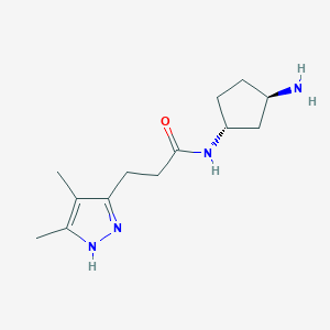 molecular formula C13H22N4O B5301964 N-[rel-(1R,3R)-3-aminocyclopentyl]-3-(4,5-dimethyl-1H-pyrazol-3-yl)propanamide dihydrochloride 