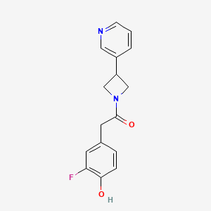 molecular formula C16H15FN2O2 B5301978 2-fluoro-4-{2-oxo-2-[3-(3-pyridinyl)-1-azetidinyl]ethyl}phenol 