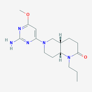 molecular formula C16H25N5O2 B5301994 (4aS*,8aR*)-6-(2-amino-6-methoxypyrimidin-4-yl)-1-propyloctahydro-1,6-naphthyridin-2(1H)-one 