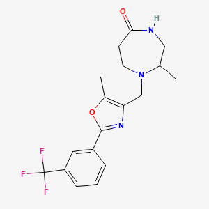 2-methyl-1-({5-methyl-2-[3-(trifluoromethyl)phenyl]-1,3-oxazol-4-yl}methyl)-1,4-diazepan-5-one