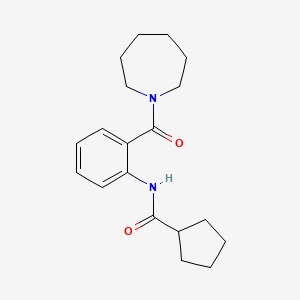 molecular formula C19H26N2O2 B5302010 N-[2-(1-azepanylcarbonyl)phenyl]cyclopentanecarboxamide 