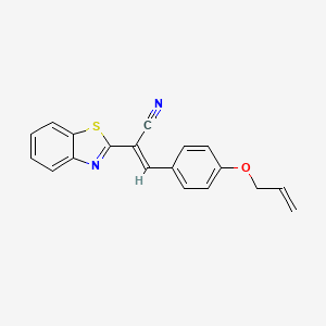 molecular formula C19H14N2OS B5302016 3-[4-(allyloxy)phenyl]-2-(1,3-benzothiazol-2-yl)acrylonitrile 