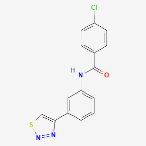 molecular formula C15H10ClN3OS B5302021 4-chloro-N-[3-(1,2,3-thiadiazol-4-yl)phenyl]benzamide 