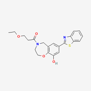 molecular formula C21H22N2O4S B5302024 7-(1,3-benzothiazol-2-yl)-4-(3-ethoxypropanoyl)-2,3,4,5-tetrahydro-1,4-benzoxazepin-9-ol 