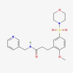 molecular formula C20H25N3O5S B5302028 3-[2-methoxy-5-(4-morpholinylsulfonyl)phenyl]-N-(3-pyridinylmethyl)propanamide 