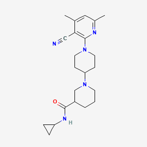 molecular formula C22H31N5O B5302037 1'-(3-cyano-4,6-dimethylpyridin-2-yl)-N-cyclopropyl-1,4'-bipiperidine-3-carboxamide 