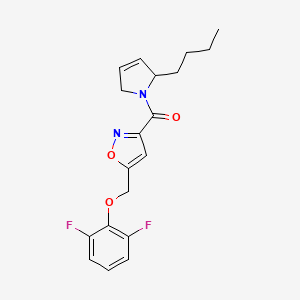 molecular formula C19H20F2N2O3 B5302042 3-[(2-butyl-2,5-dihydro-1H-pyrrol-1-yl)carbonyl]-5-[(2,6-difluorophenoxy)methyl]isoxazole 