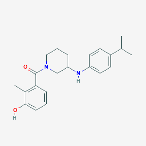 molecular formula C22H28N2O2 B5302044 3-({3-[(4-isopropylphenyl)amino]-1-piperidinyl}carbonyl)-2-methylphenol 