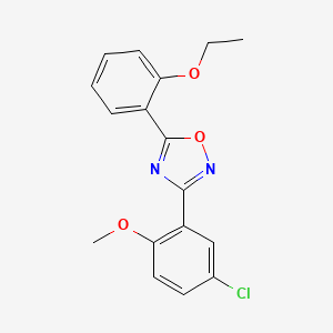 molecular formula C17H15ClN2O3 B5302070 3-(5-chloro-2-methoxyphenyl)-5-(2-ethoxyphenyl)-1,2,4-oxadiazole 