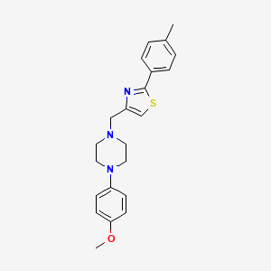 molecular formula C22H25N3OS B5302073 1-(4-methoxyphenyl)-4-{[2-(4-methylphenyl)-1,3-thiazol-4-yl]methyl}piperazine 