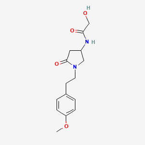 molecular formula C15H20N2O4 B5302076 2-hydroxy-N-{1-[2-(4-methoxyphenyl)ethyl]-5-oxopyrrolidin-3-yl}acetamide 