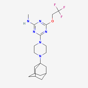 molecular formula C20H29F3N6O B5302115 4-[4-(1-adamantyl)piperazin-1-yl]-N-methyl-6-(2,2,2-trifluoroethoxy)-1,3,5-triazin-2-amine 