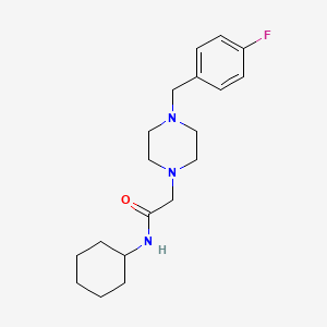 molecular formula C19H28FN3O B5302117 N-cyclohexyl-2-[4-(4-fluorobenzyl)-1-piperazinyl]acetamide 