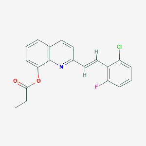 molecular formula C20H15ClFNO2 B5302119 2-[2-(2-chloro-6-fluorophenyl)vinyl]-8-quinolinyl propionate 